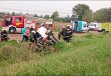 Vuelco fatal en la Ruta 9 a la altura de San Nicolás: murió un rosarino y hay tres mujeres heridas